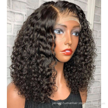 Afro Kinky Curly Bob Wig Human Hair Hd Full Lace Front Wig Cheap Brazilian Virgin Human Hair Transparent Lace Frontal Wig Vendor
